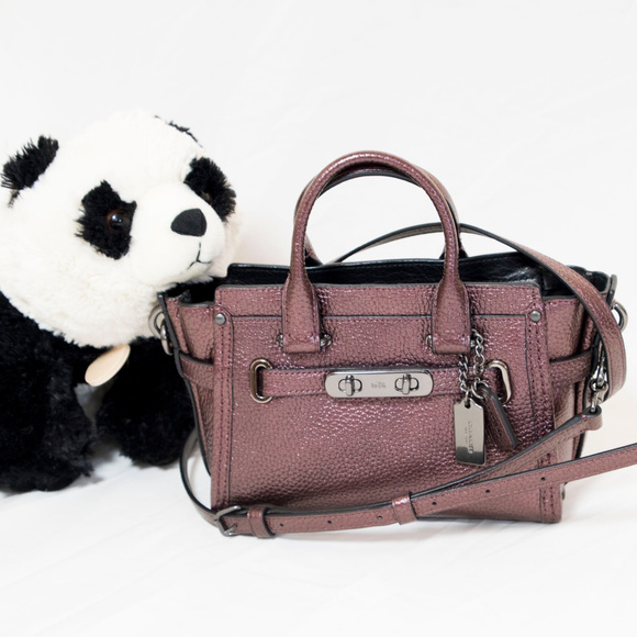 Coach Handbags - New Coach wine color metallic mini swagger